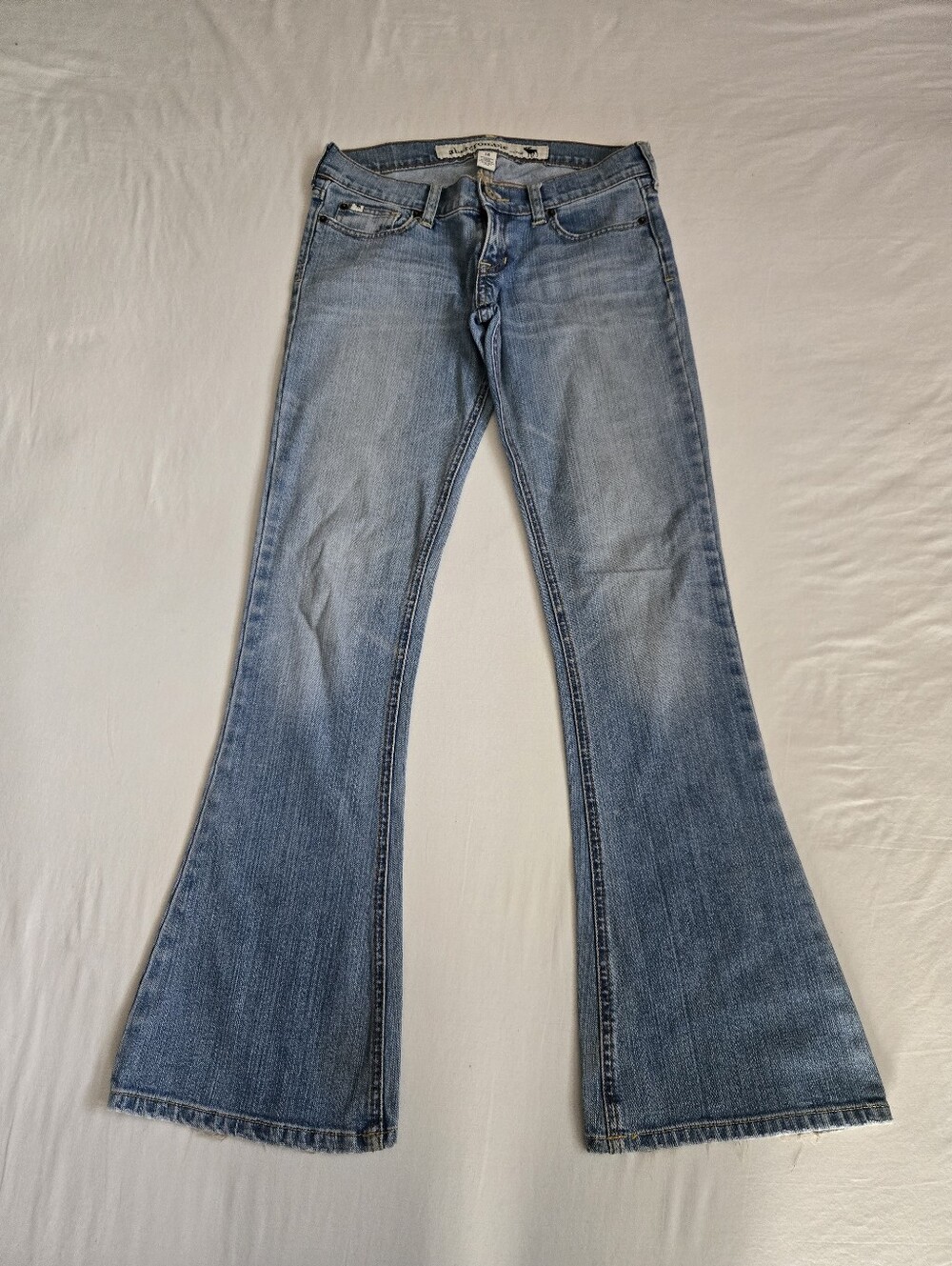 Vintage Abercrombie & Fitch Low Rise Flare Jeans Blue Y2K Trendy Girls 16 XS